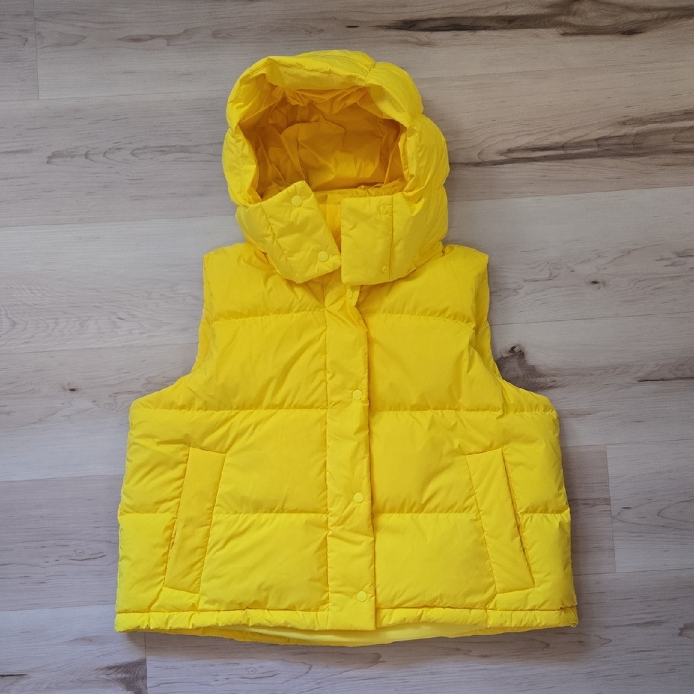 Lululemon Wunder Puff Down-Fill Cropped Vest, Yellow, Size 10